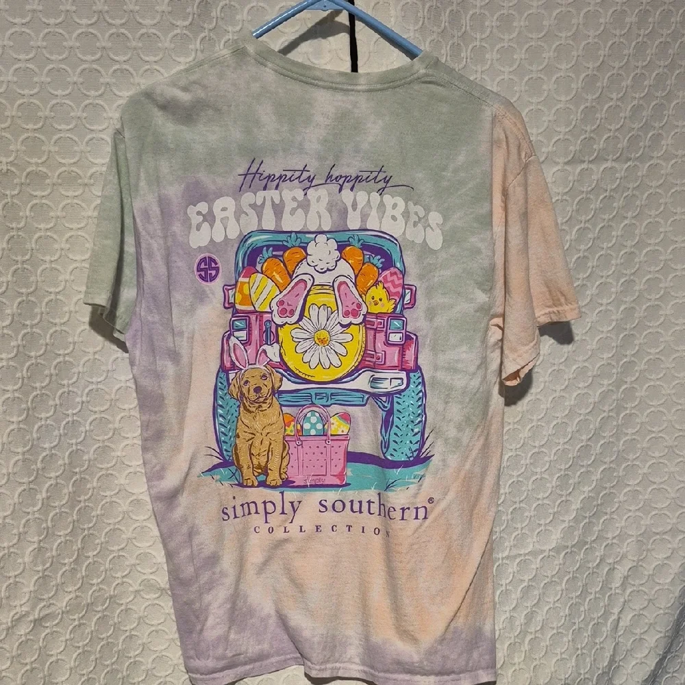 Simply Southern Women's Easter Large Pastel Tie-Dye Shirt - Picture 7 of 9